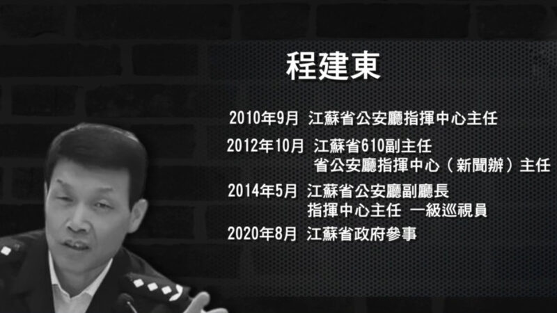 【落马官员】江苏原公安副厅长“610”副主任程建东被查 曾迫害法轮功