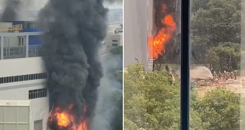 新竹科学园区惊传爆炸巨响 目击者：火势猛烈