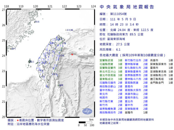 6.1地震全台有感 日本南端同時6.6強震