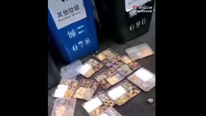 丹東封城盒飯被丟棄 公安為毀證據搶垃圾桶(視頻)