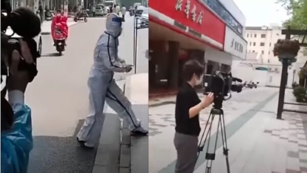 上海防疫摆拍“消毒” 市民：开始作秀了（视频）
