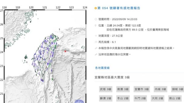 台灣、日本海域同發逾6級地震 全台有震感