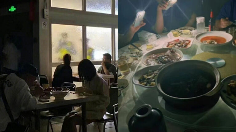 上海人堂食像諜戰片 顧客摸黑吃飯 隨時準備跑