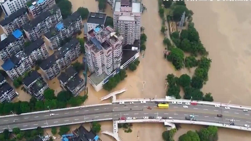 广东连日暴雨 水库泄洪造成多地洪灾