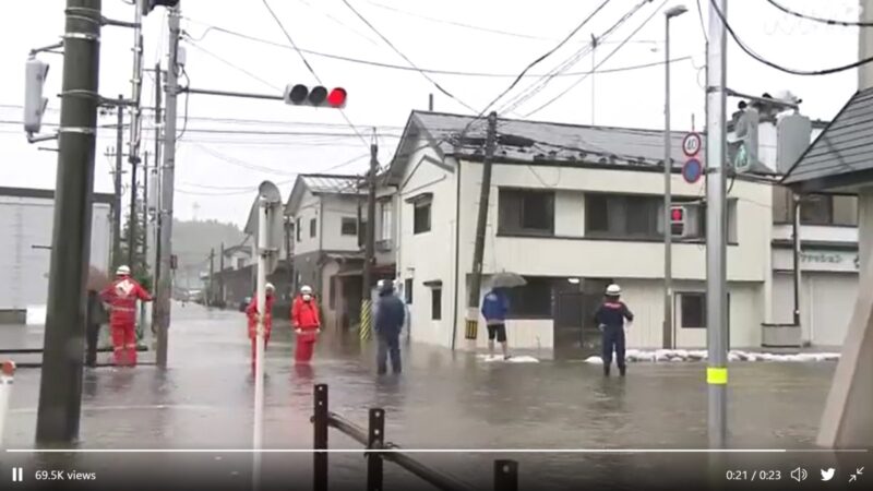 日本宫城县24小时降下一个月雨量 灾情频传