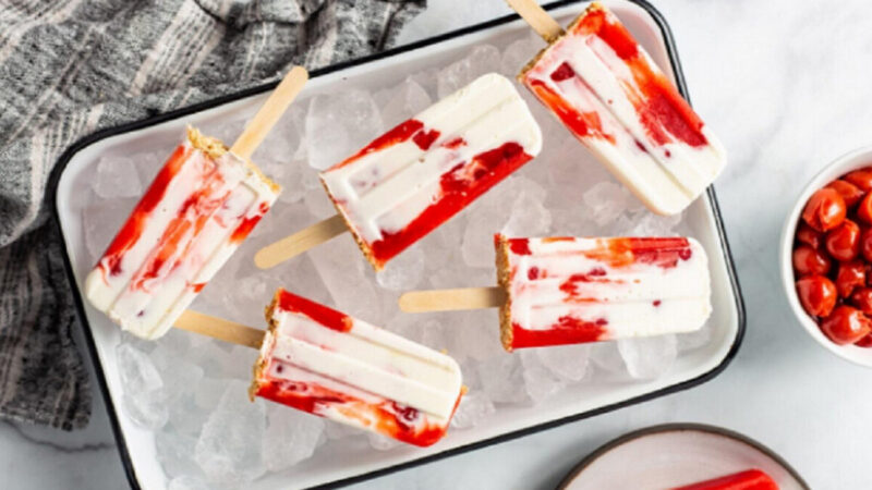 酸樱桃芝士蛋糕冰棒 令人难以置信的夏日美食