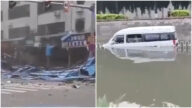 湖南狂風吹倒廣告牌 暴雨襲北京 車輛被淹