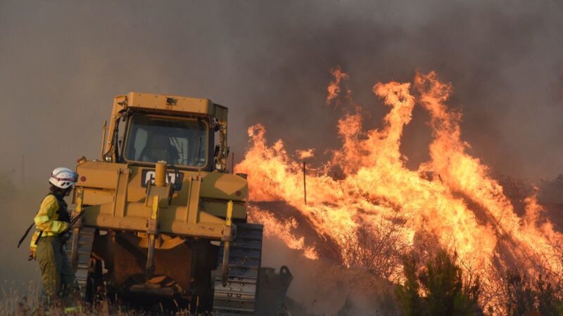 驚險！烈火包圍西班牙列車 挖土機駕駛衣服著火奔逃(視頻)