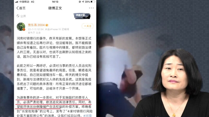 河南毆打儲戶事件 清華教授發聲被遮屏