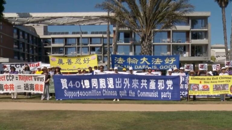 洛杉磯慶4億中國人三退 民眾：中共很邪惡