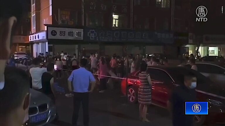 義烏青口夜市因疫情封閉 受困民眾抗議