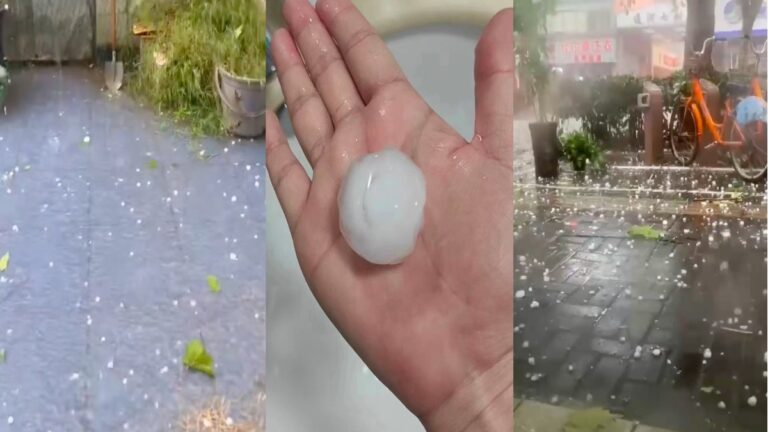 中國近20省市高溫大風冰雹齊現 上海冰雹如雞蛋大（視頻）