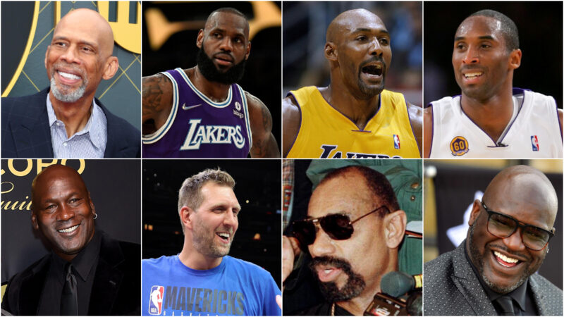 NBA常规赛累计得分排名前八位球员(组图)