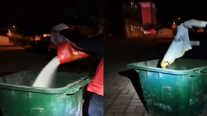黑龙江防疫人员将大米鸡蛋倒垃圾桶 引发民愤（视频）