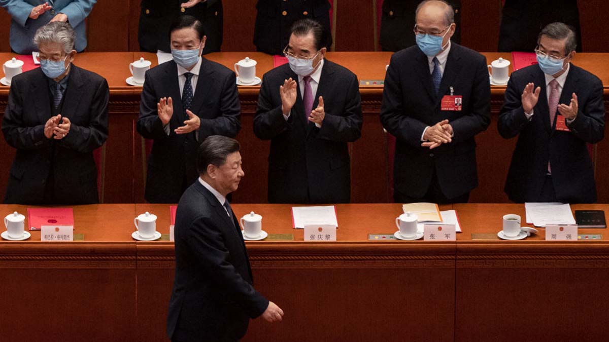 資料圖。2022年3月11日,中國國家主席習近平抵達北京大會堂出席全國人代會閉幕式。(Kevin Frayer/Getty Images)
