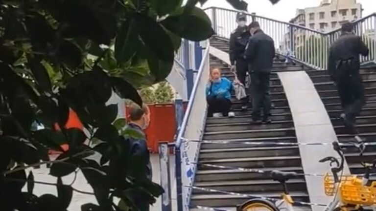 廣州女被警察銬在街頭 哭訴：不幹活吃什麼？（視頻）