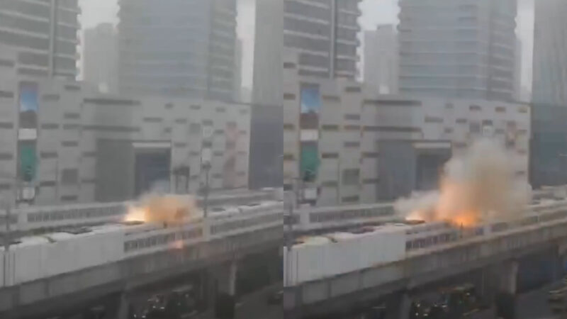 上海地铁11号线出意外 瞬间爆响 冒出火光（视频）