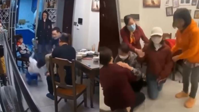 东部战区医院医生打人被刑拘 家属下跪求情（视频）
