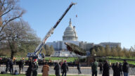 国会圣诞树已到 白宫那棵也不远了