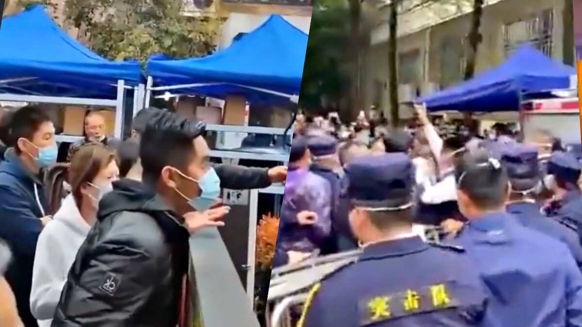 【禁闻】冲卡推墙砸核酸亭 中国多地居民要解封