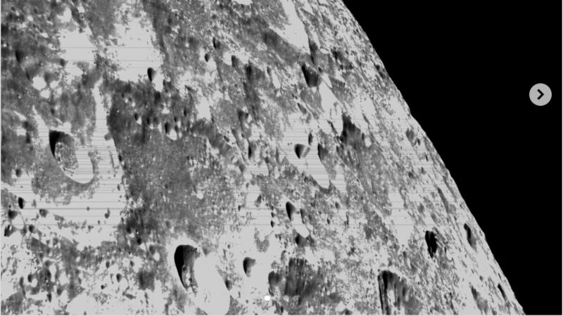 NASA发布最新月球表面照 陨石坑清晰可见