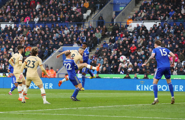 LEICESTER, ENGLAND - MARCH 11: Mateo Kovacic of Chelsea scores the team's third goal during the Premier League match between Leicester City and Chelsea FC at The King Power Stadium on March 11, 2023 in Leicester, England. (Photo by Marc Atkins/Getty Images)