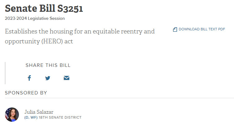 纽约民主党议员提案 禁止房东拒租房给前罪犯