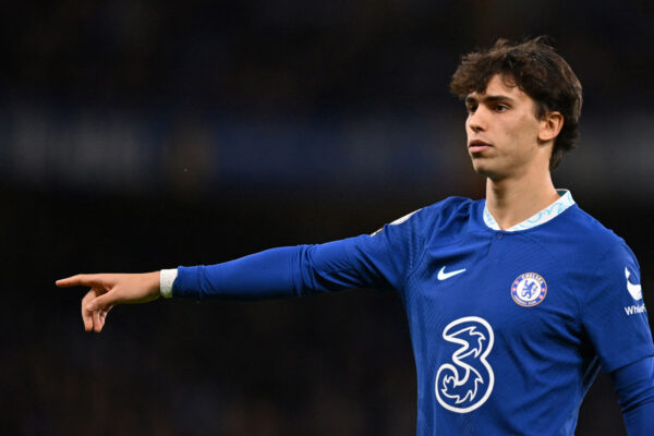 Chelsea's Portuguese striker Joao Felix reacts during the English Premier League football match between Chelsea and Everton at Stamford Bridge in London on March 18, 2023. (Photo by Glyn KIRK / AFP) / RESTRICTED TO EDITORIAL USE. No use with unauthorized audio, video, data, fixture lists, club/league logos or 'live' services. Online in-match use limited to 120 images. An additional 40 images may be used in extra time. No video emulation. Social media in-match use limited to 120 images. An additional 40 images may be used in extra time. No use in betting publications, games or single club/league/player publications. / (Photo by GLYN KIRK/AFP via Getty Images)