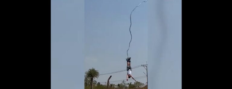 高空彈跳繩索突斷 港男千鈞一髮墜入水中驚險保命（視頻）