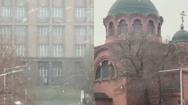 沙塵暴襲擊後 哈爾濱突降四月雪
