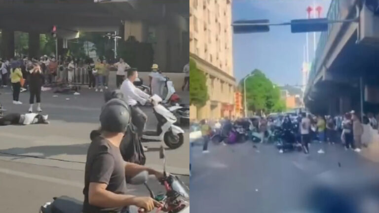 昆明奔馳女司機連撞數輛車 撞飛多人受傷