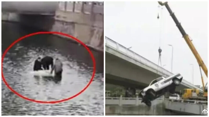 揚州城管車墜河無人救 網友一致叫好尷尬了誰？