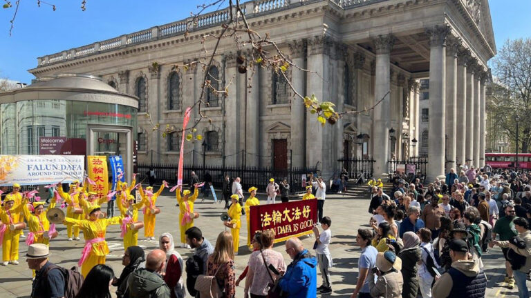 英法輪功學員倫敦集會 紀念「4·25」24周年