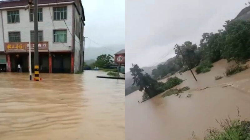 江西10地遭特大暴雨袭击 一河堤溃口 4村庄被淹