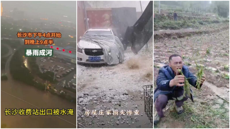 中国南方暴雨成灾 贵州多地冰雹砸烂庄稼（视频）