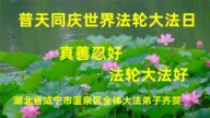 湖北法轮功学员恭贺世界法轮大法日暨李洪志大师华诞(20条)
