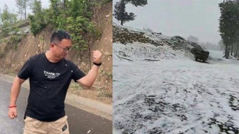 陝西榆林夏天飛雪 民嘆：不是好兆頭（视频）