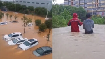 中国暴雨来袭 多地出现洪灾