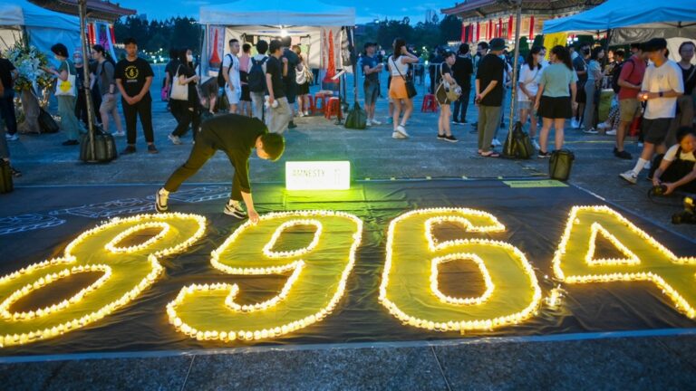 六四34周年 台灣自由廣場舉行燭光悼念