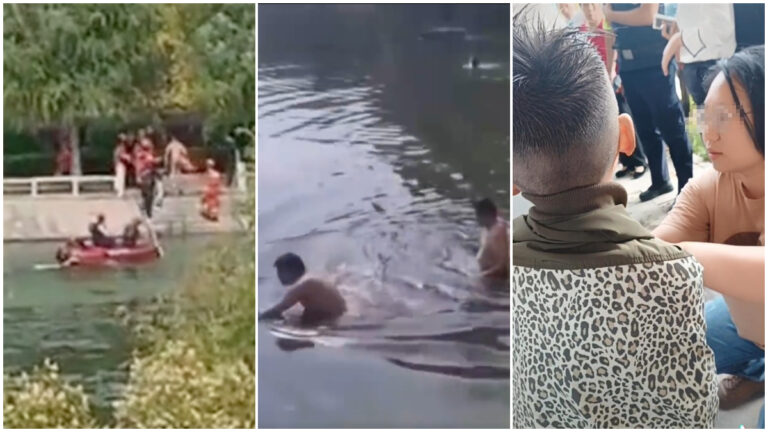 河南女子帶兩娃跳河 一男童獲救無恙（視頻）