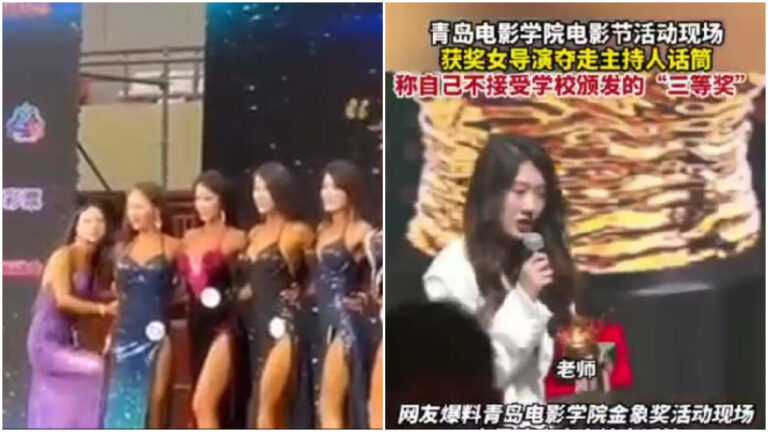 江蘇健美女選手脫鞋砸評委 青島電影節女導演搶麥
