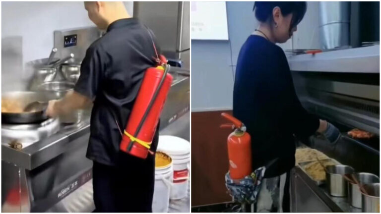 銀川燒烤店爆炸後 多地廚師背著滅火器做飯(視頻)