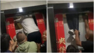 駭人！ 山東小區電梯事故 人拉出一半電梯又動了