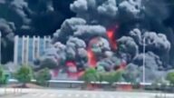 江西化工廠爆炸 巨型黑色蘑菇雲衝天