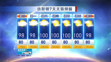 休斯顿一周天气预报（7月9日-15日）