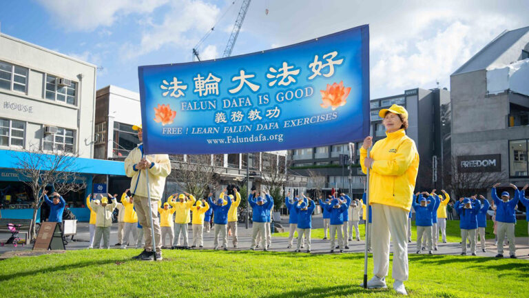 紀念7·20反迫害24年 新西蘭法輪功遊行集會