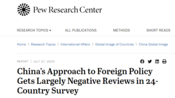 全球24国民调：2/3受访者对中共持负面看法