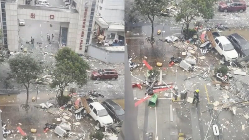 福建沿街餐館突發爆炸 多家門店受嚴重波及（視頻）