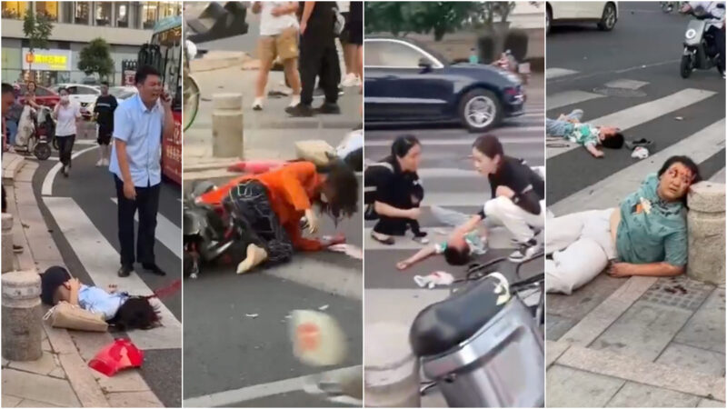 徐州市區轎車連撞路人 多人躺地上不動
