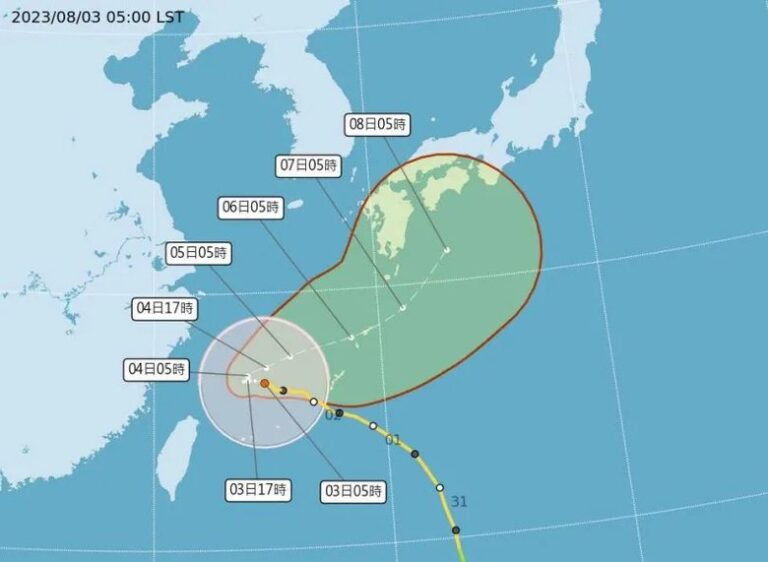 卡努颱風今晚距台最近 中南部晚間留意雨勢